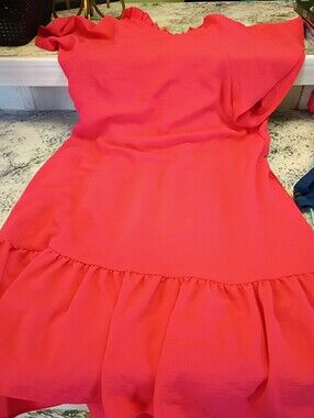 julia jordan Coral Ruffle Hem Casual Dress